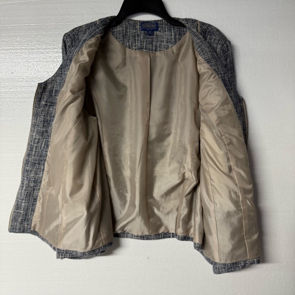 Pendleton Jacket Women 16W Deep V Neck Zip Up Tweed Multicolor Business Casual - Picture 6 of 11